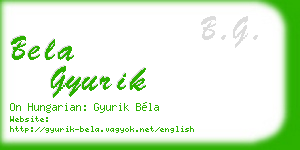 bela gyurik business card